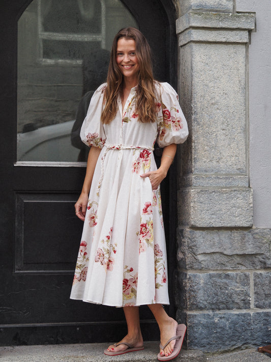 Linen button down dress