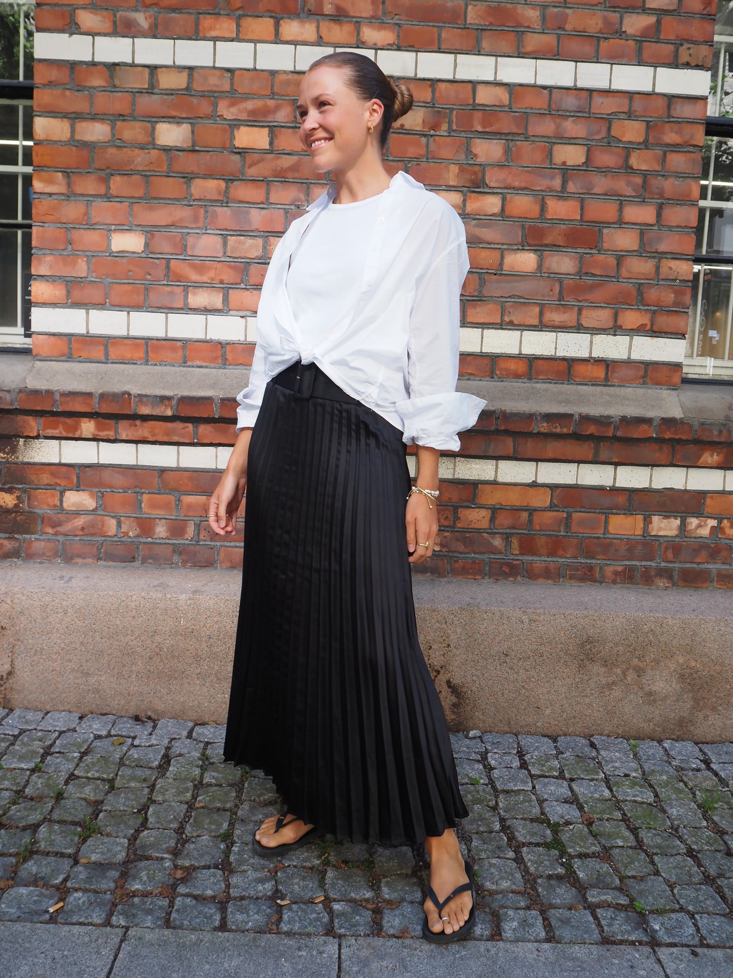 Plisse maxi skirt