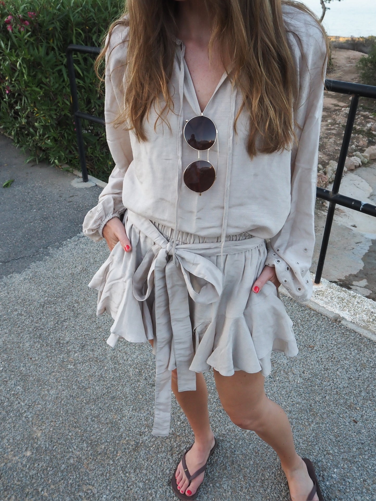 Linen skirt shorts