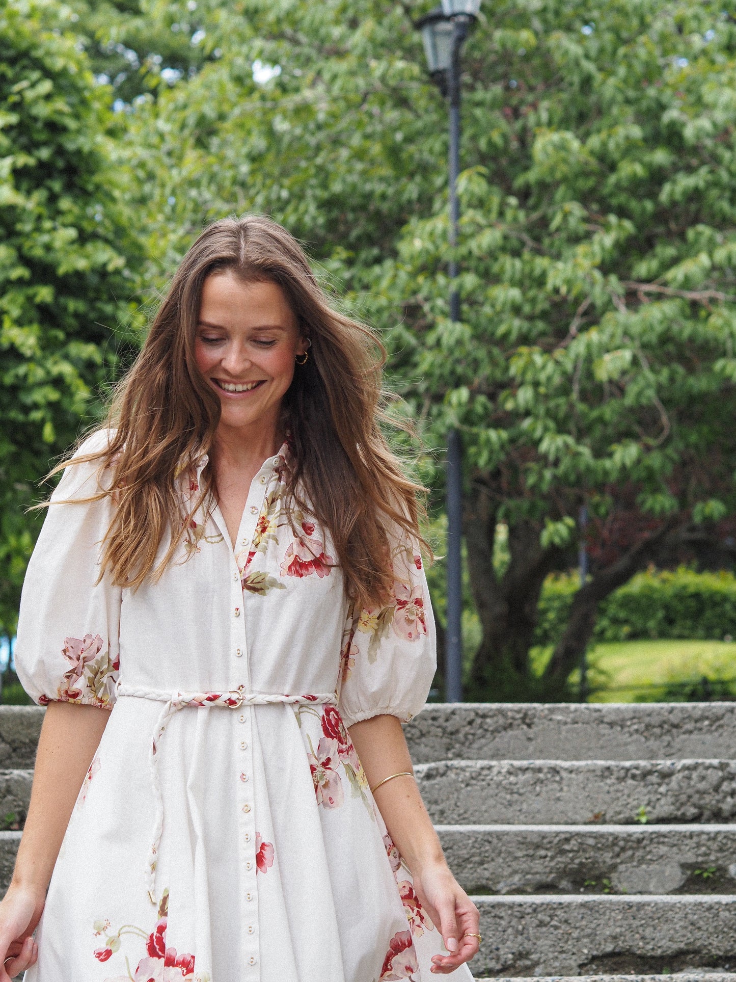 Linen button down dress