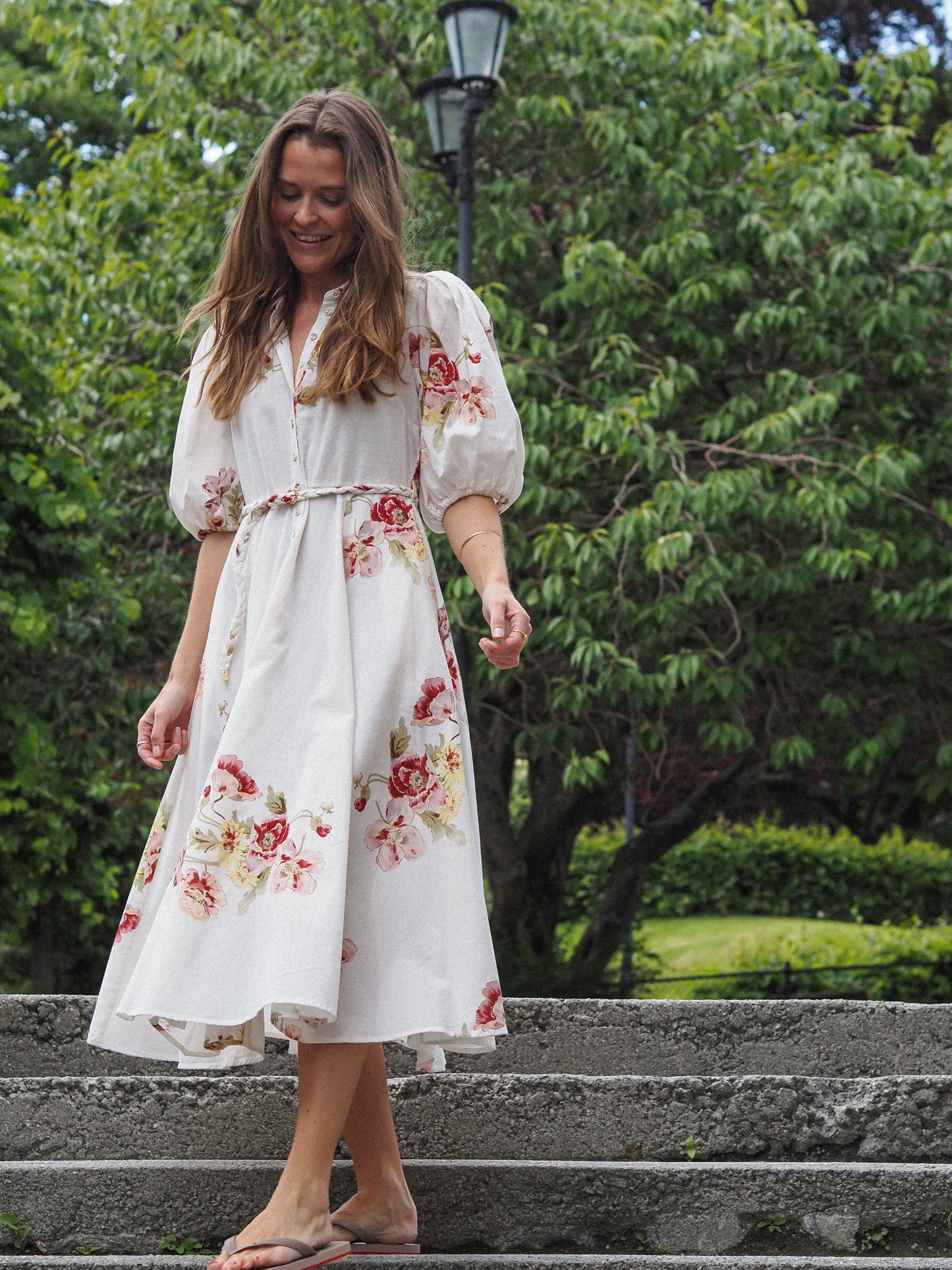 Linen button down dress